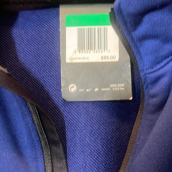 NWT Nike Blue Dri-Fit Half-Zip Pullover Standard Fit with Black Swoosh XL-Tall - Picture 6 of 10